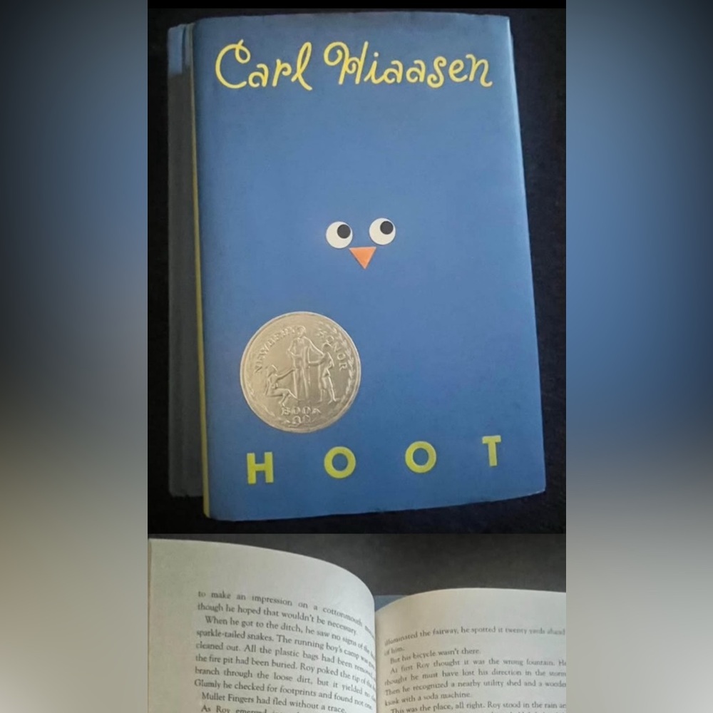 BOOK Hoot Newberry Honor Winning Book by Carl Hiaasen